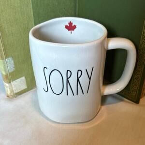 Rae Dunn “SORRY” Mug – Maple Leaf Inside